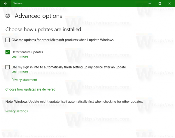 Windows 10 defer feature updates