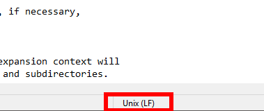Notepad Line Ending Statur Bar