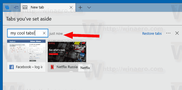 Rename Tabs Aside Group In Microsoft Edge