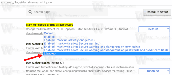 Chrome 68 Disable Not Secure Text