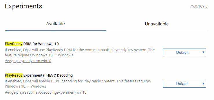 Microsoft Edge 4K Stream Flags
